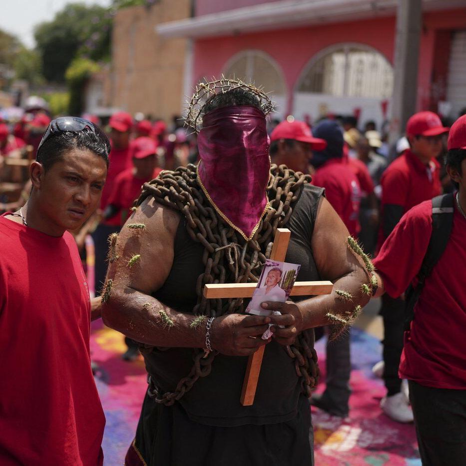 Men toting chains and pierced with cactus keep a Good Friday tradition in Atlixco, Mexico